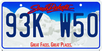 SD license plate 93KW50