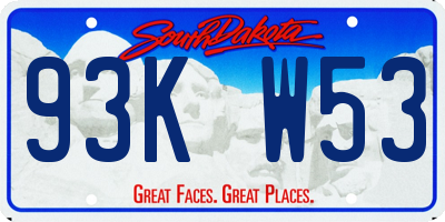 SD license plate 93KW53