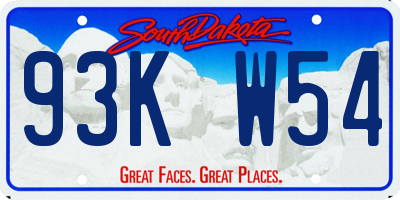 SD license plate 93KW54