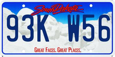 SD license plate 93KW56