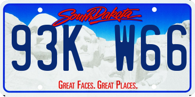 SD license plate 93KW66