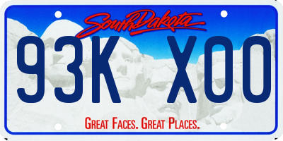 SD license plate 93KX00