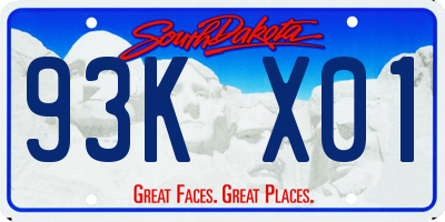 SD license plate 93KX01