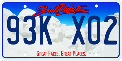 SD license plate 93KX02