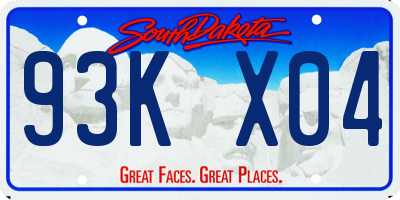 SD license plate 93KX04