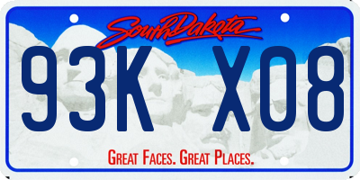 SD license plate 93KX08