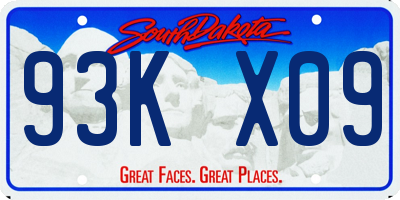 SD license plate 93KX09