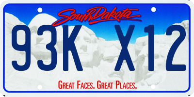 SD license plate 93KX12