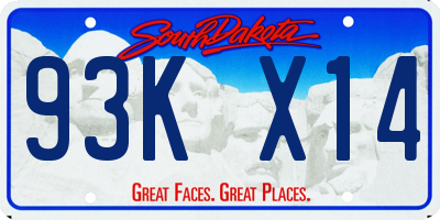 SD license plate 93KX14