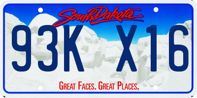SD license plate 93KX16