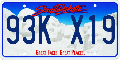 SD license plate 93KX19