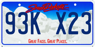 SD license plate 93KX23