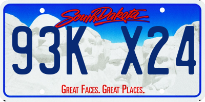 SD license plate 93KX24