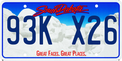 SD license plate 93KX26