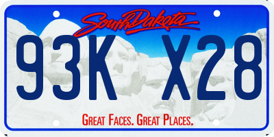 SD license plate 93KX28