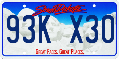 SD license plate 93KX30