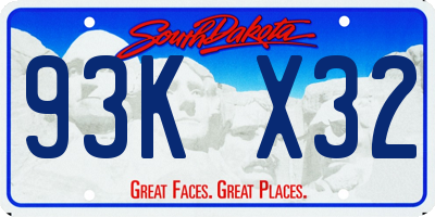 SD license plate 93KX32