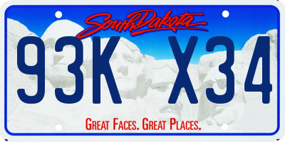 SD license plate 93KX34