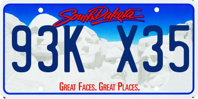 SD license plate 93KX35