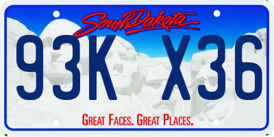 SD license plate 93KX36