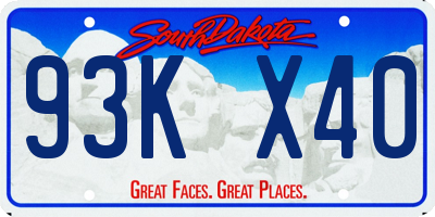 SD license plate 93KX40