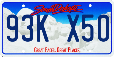SD license plate 93KX50