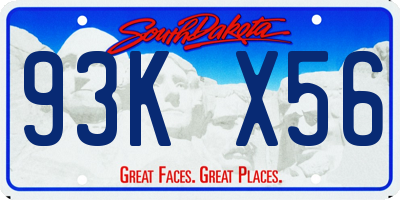 SD license plate 93KX56