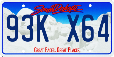 SD license plate 93KX64