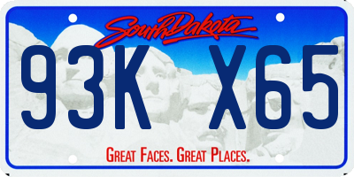SD license plate 93KX65