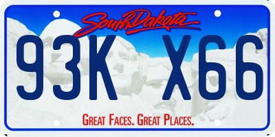 SD license plate 93KX66