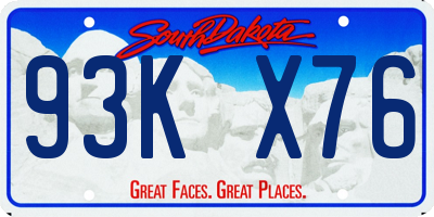 SD license plate 93KX76