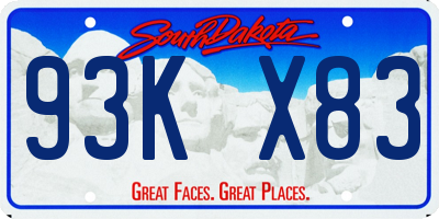 SD license plate 93KX83