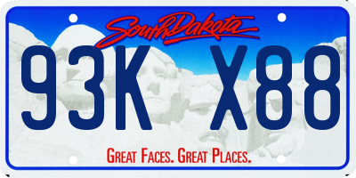 SD license plate 93KX88