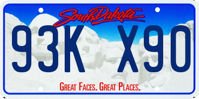 SD license plate 93KX90