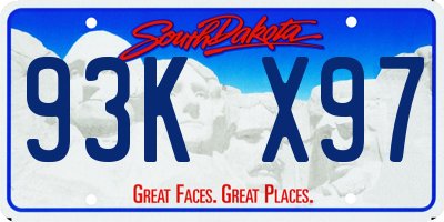 SD license plate 93KX97