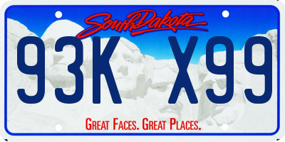 SD license plate 93KX99