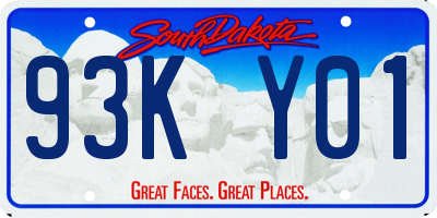 SD license plate 93KY01