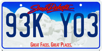 SD license plate 93KY03