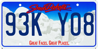 SD license plate 93KY08