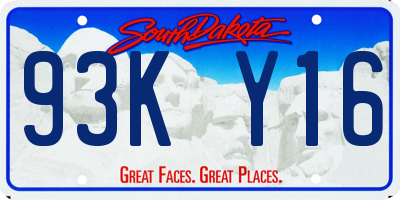 SD license plate 93KY16