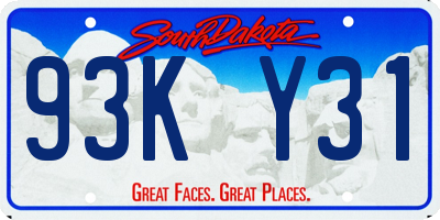 SD license plate 93KY31