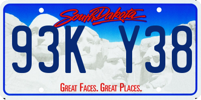 SD license plate 93KY38