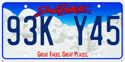 SD license plate 93KY45