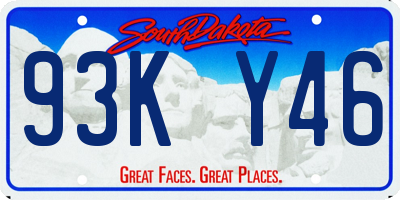 SD license plate 93KY46