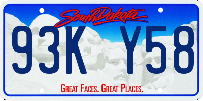 SD license plate 93KY58
