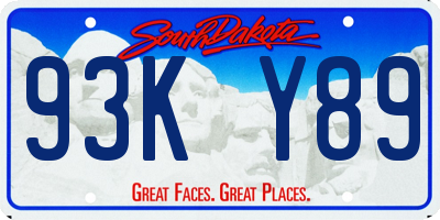 SD license plate 93KY89