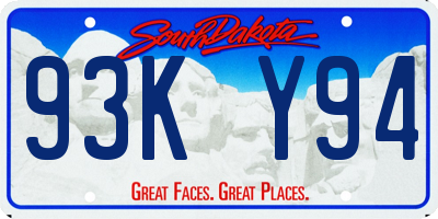 SD license plate 93KY94