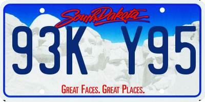SD license plate 93KY95