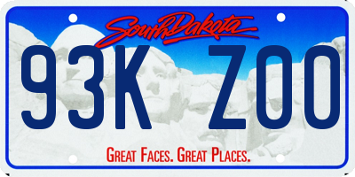 SD license plate 93KZ00