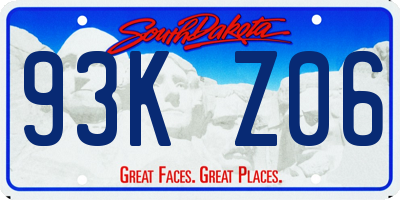 SD license plate 93KZ06